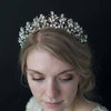 Fern charm and navette crystal tiara crown - Style #754