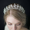 Fern charm and navette crystal tiara crown - Style #754