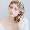 bridal tiara, crystal tiara, crystal and fern headpiece, bridal crown, vintage inspired, twigs and honey