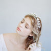 bridal tiara, crystal tiara, crystal and fern headpiece, bridal crown, vintage inspired, twigs and honey