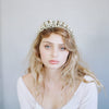 bridal tiara, crystal tiara, crystal and fern headpiece, bridal crown, vintage inspired, twigs and honey