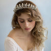 bridal tiara, crystal tiara, crystal and fern headpiece, bridal crown, vintage inspired, twigs and honey