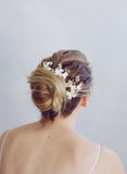 Bridal hair pins, floral bridal hair accessories, clay flowers, nature inspired, twigs and honey