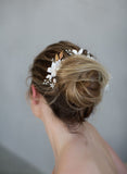 Bridal hair pins, floral bridal hair accessories, clay flowers, nature inspired, twigs and honey
