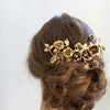 rose bridal headpiece, gold plated, antique inspired, handmade, twigs and honey