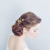 rose bridal headpiece, gold plated, antique inspired, handmade, twigs and honey