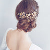 rose bridal headpiece, gold plated, antique inspired, handmade, twigs and honey