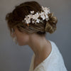 floral bridal headpiece, handmade, clay flowers, bridal hair accessory, nature inspired, twigs and honey