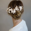 floral bridal headpiece, handmade, clay flowers, bridal hair accessory, nature inspired, twigs and honey