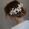 floral bridal headpiece, handmade, clay flowers, bridal hair accessory, nature inspired, twigs and honey