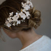 floral bridal headpiece, handmade, clay flowers, bridal hair accessory, nature inspired, twigs and honey