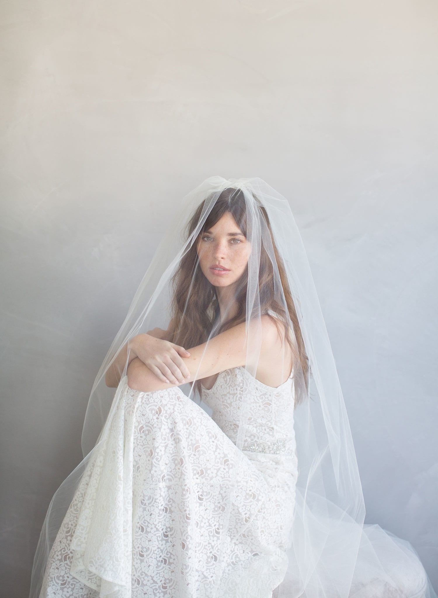 Bridal Veil With Blusher Two Layer Lace Short Bridal Veils - Temu