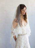 French lace veil, bridal veil, french floral lace, blusher veil, twigs and honey