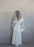 French lace veil, bridal veil, french floral lace, blusher veil, twigs and honey