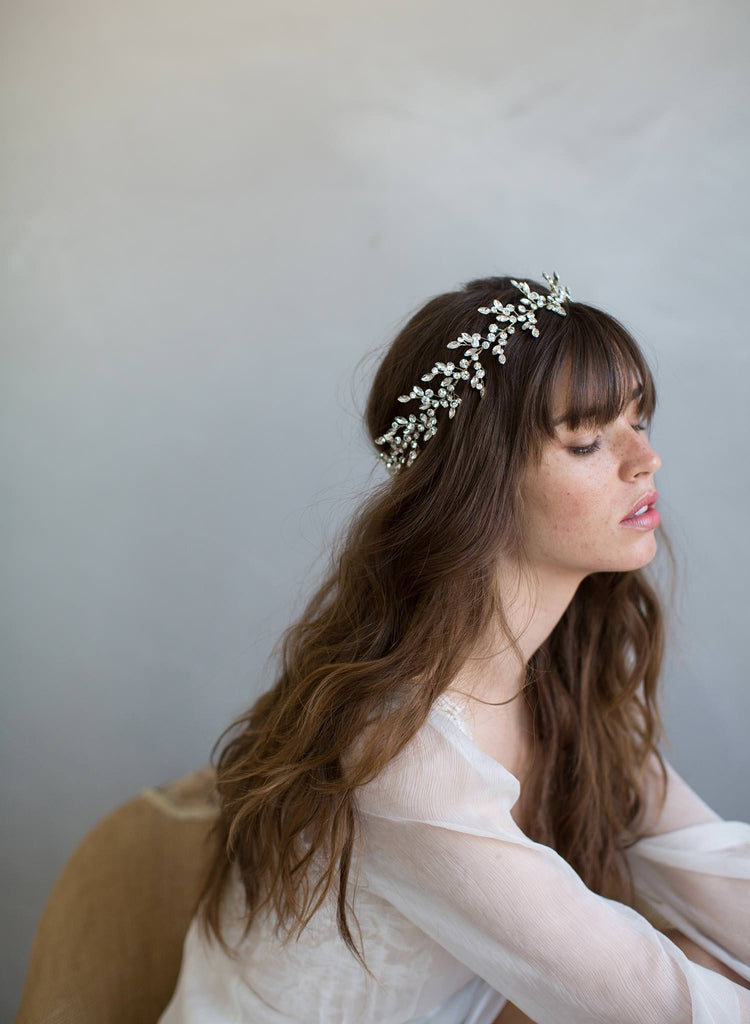 Dramatic crystal burst headpiece - Style #798