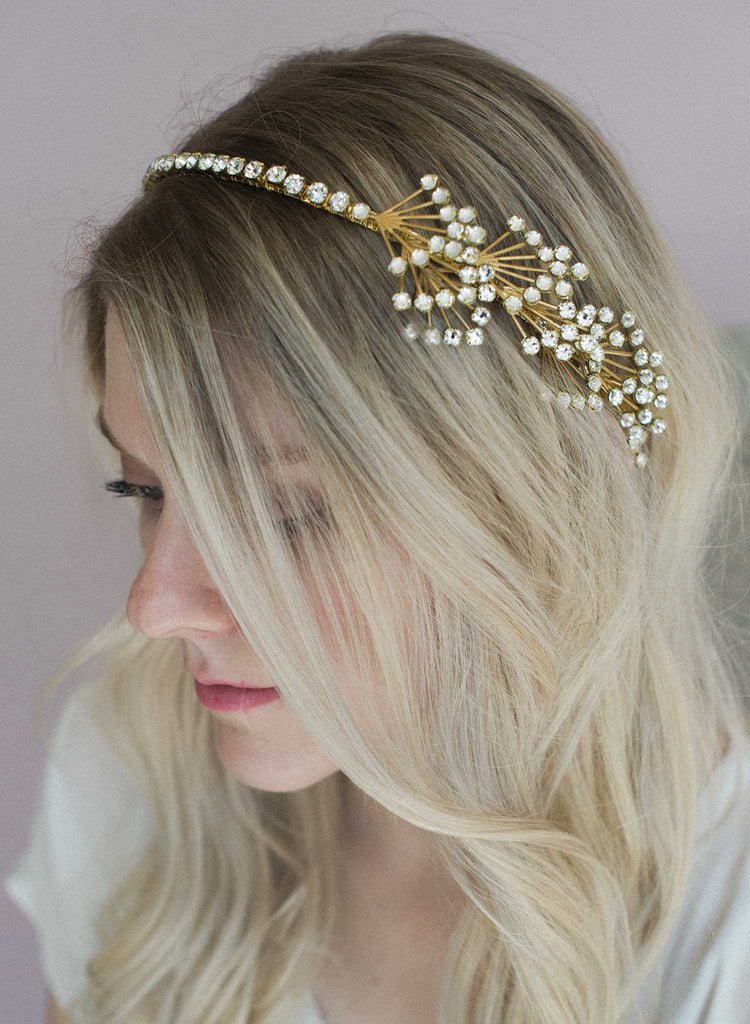 Art deco crystal flare headband - Style #801