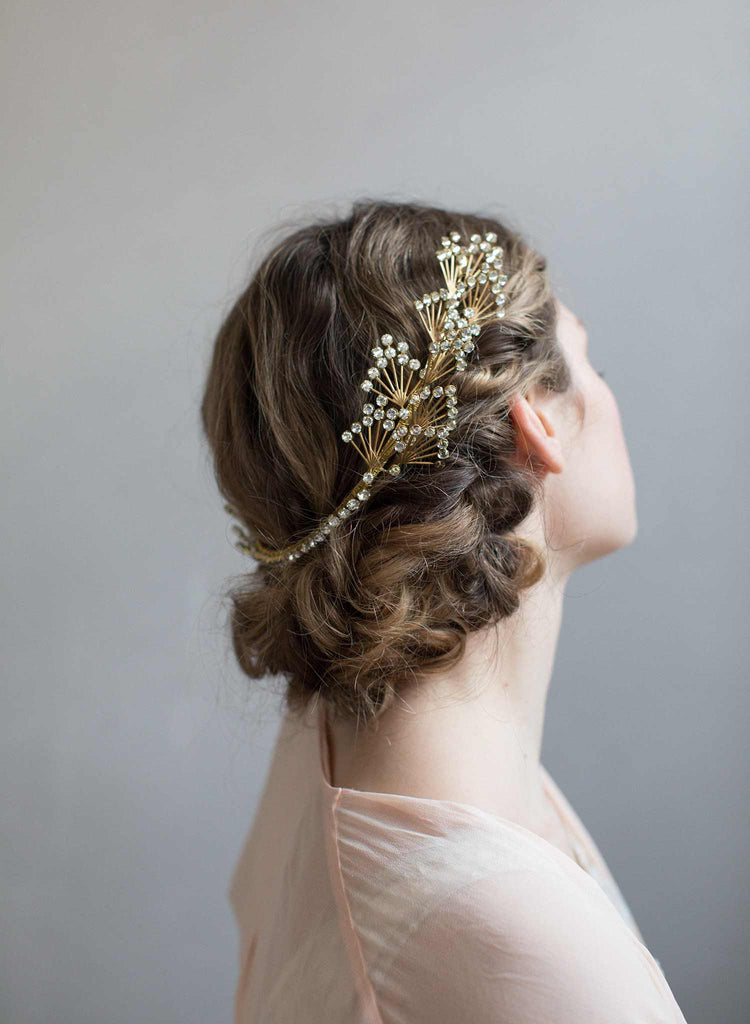 Art deco crystal flare headband - Style #801