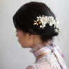 Brushed enamel floral celebration hair comb - Style #818