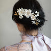 Brushed enamel floral celebration hair comb - Style #818