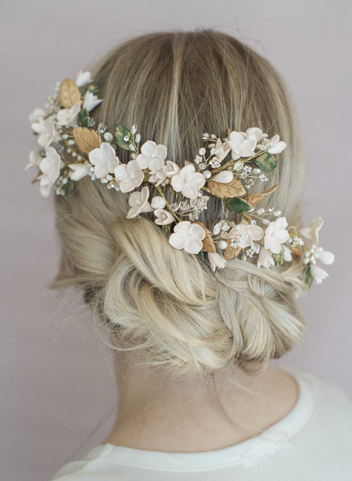 Simple floral headpiece discount
