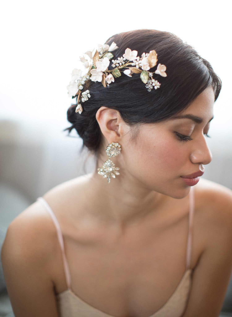 Dramatic floral garden headpiece - Style #827