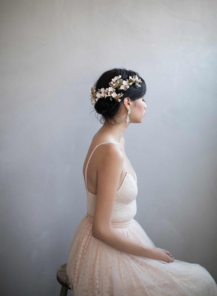 Dramatic floral garden headpiece - Style #827