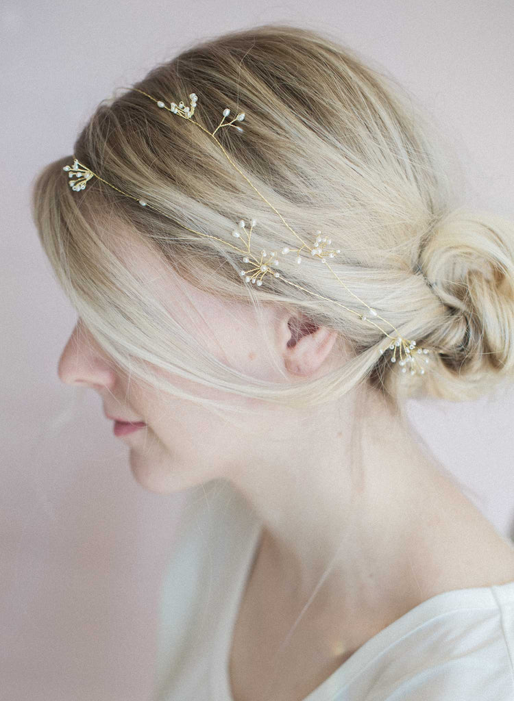 baby's breath bridal hair vine, hair accessory