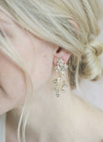 crystal feather drop earrings