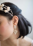 Crystal feather earrings - Style #836
