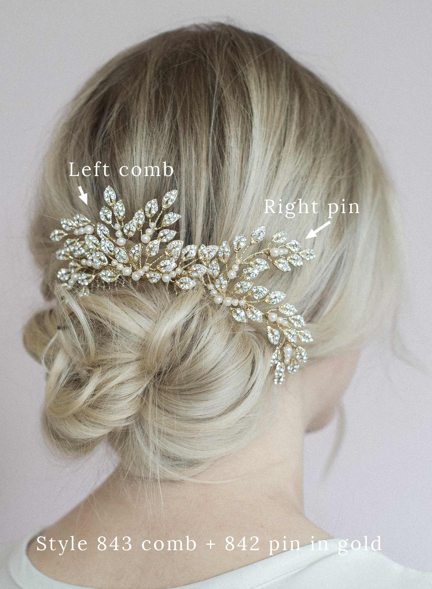 Sale! Pink Flower Hair Accessory, Pearl Hair comb, Gold hair