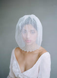 Scallop french lace birdcage veil - Style #854