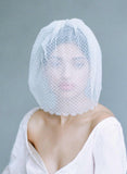 Scallop french lace birdcage veil - Style #854