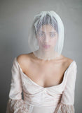 Scallop french lace birdcage veil - Style #854