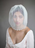 Scallop french lace birdcage veil - Style #854