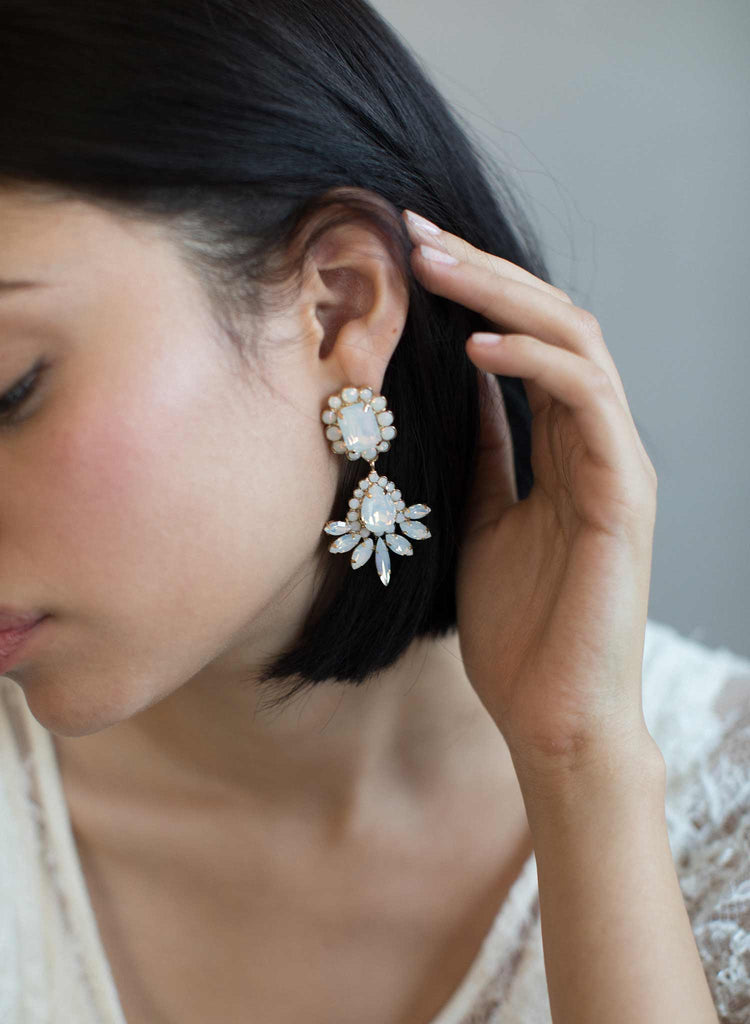 Opal crystal burst earrings - Style #856