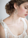 Bridal earrings, wedding jewelry, twigs and honey