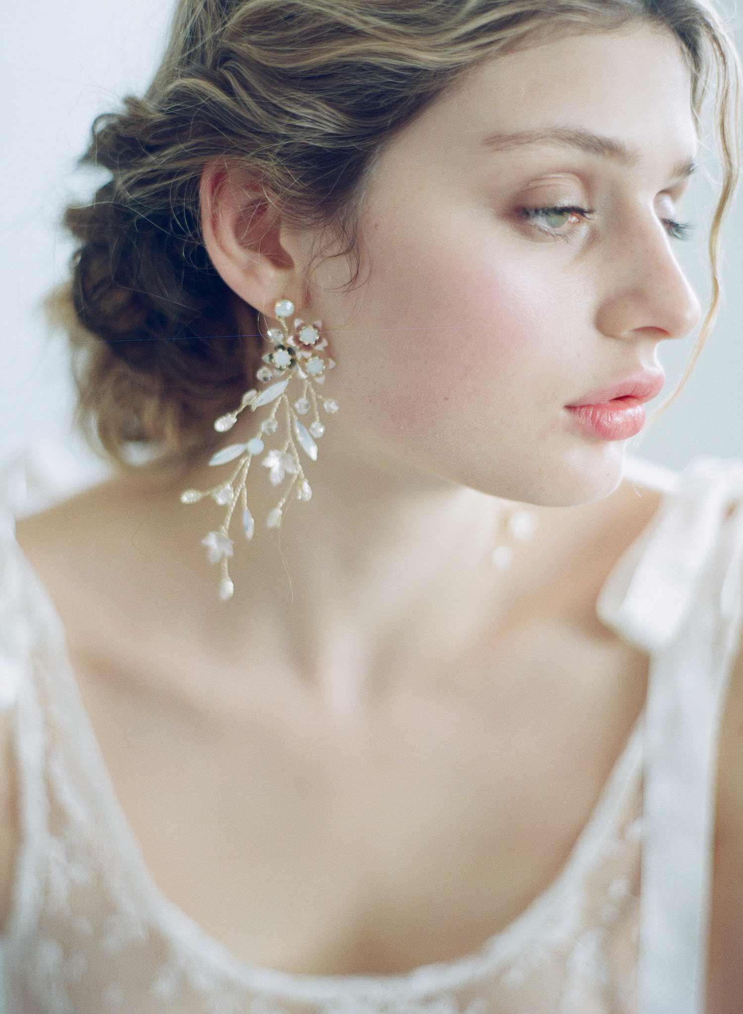 Sugar plum and crystal drops earrings - Style #865