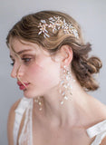 Bridal earrings, wedding jewelry, twigs and honey