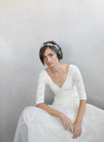 bridal hair vine, crystal and floral hair vine, silk flowers, bridal hair accessory, bridal headpiece, wedding hair accessory, twigs and honey
