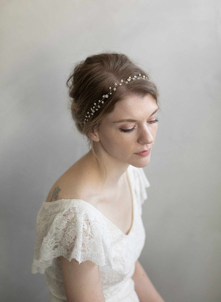 hair vine, crystal hair vine, crystals, twigs and honey, bridal hair accessory, wedding headband, wedding hair vine