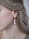 Simple crystal pear drop earrings  - Style #9015