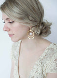 Festive pearl circle earrings - Style #9023