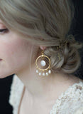 Festive pearl circle earrings - Style #9023