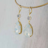 Simple oversized pear crystal earrings - Style #9024
