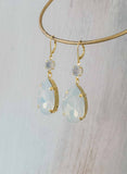 Simple oversized pear crystal earrings - Style #9024