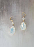 Simple oversized pear crystal earrings - Style #9024