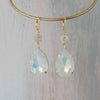 Simple oversized pear crystal earrings - Style #9024