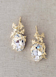 Enraptured crystal and gilded vine earrings  - Style #9027