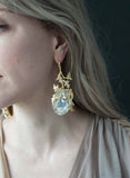 Enraptured crystal and gilded vine earrings  - Style #9027