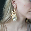 Enraptured crystal and gilded vine earrings  - Style #9027
